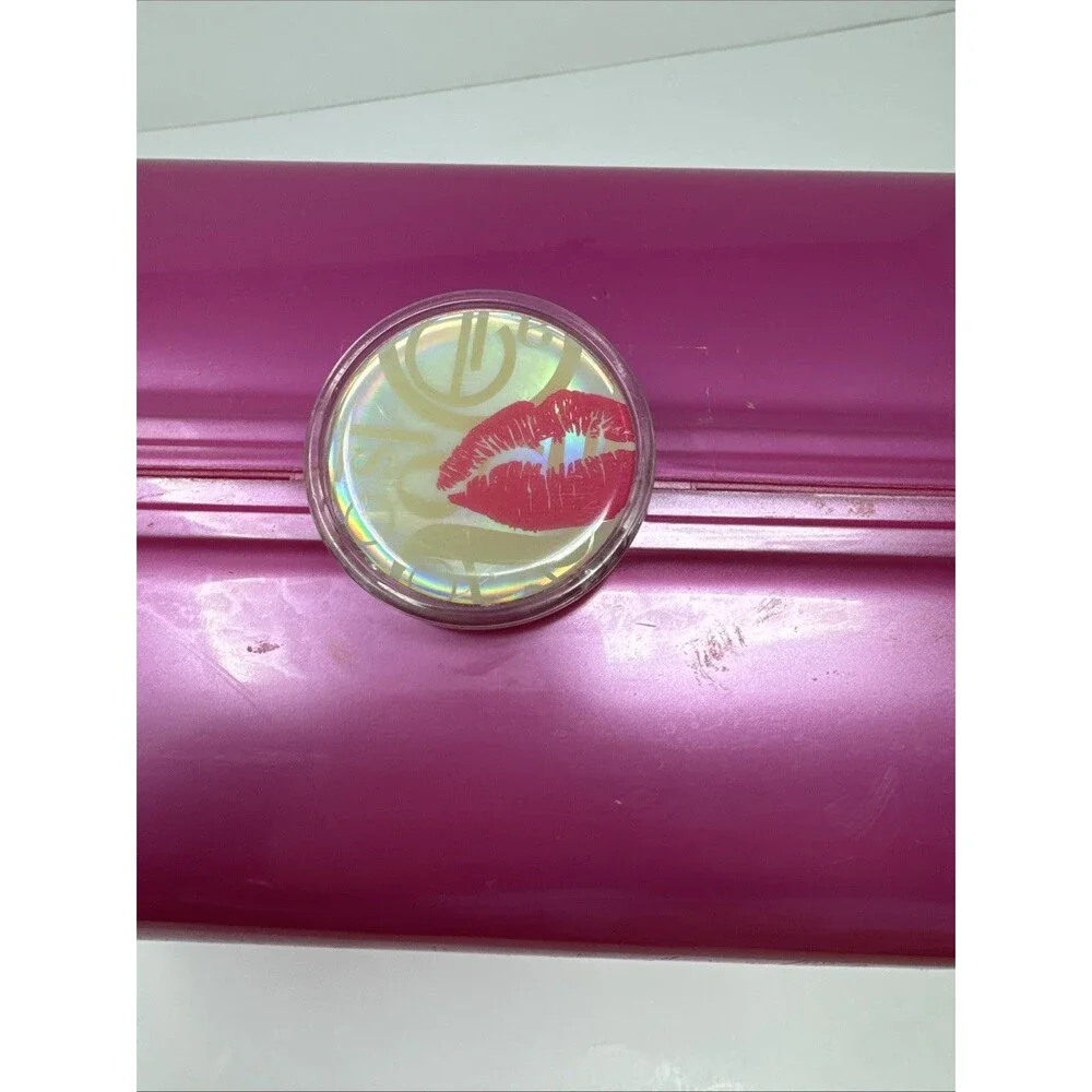 RETRO ~ Caboodles On-The-Go-Girl Classic Cosmetic Makeup Case Pink Shimmer Lips
